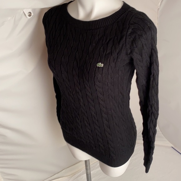 Lacoste black cable knit sweater 38 - Picture 2 of 11